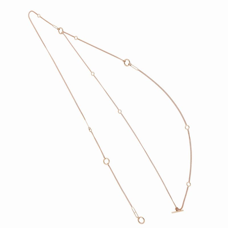 Hermes Echape Long Necklace 750 Pink Gold