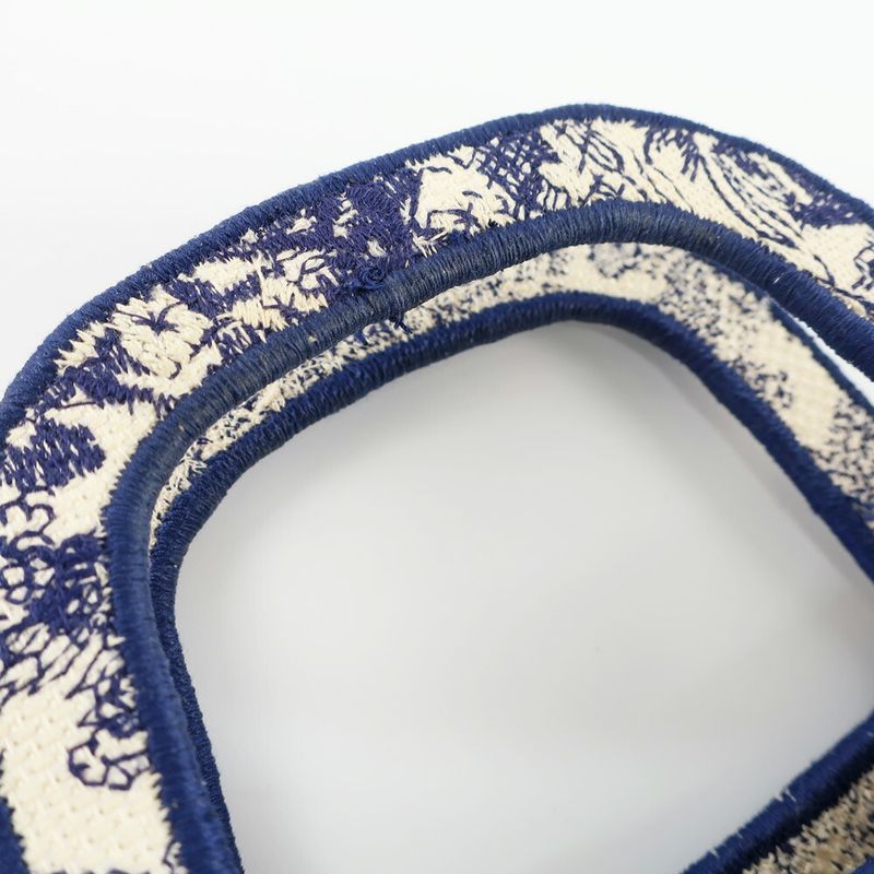 Dior Book Tote Mini Toile de Jouy Navy White Canvas Handbag