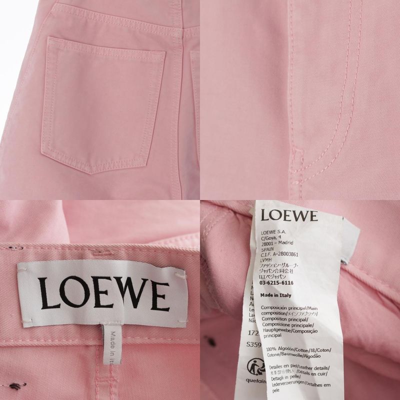 Loewe Barrel Cotton Trousers Pants Pink 32