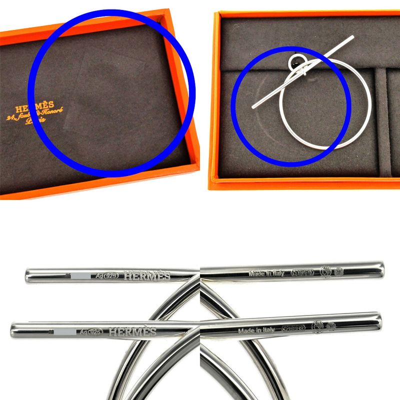Hermes Earrings Loop MM Silver