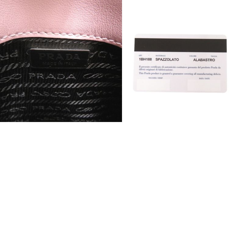 Prada Spazzolato Triangle Logo Leather Pink 2-Way Shoulder Bag