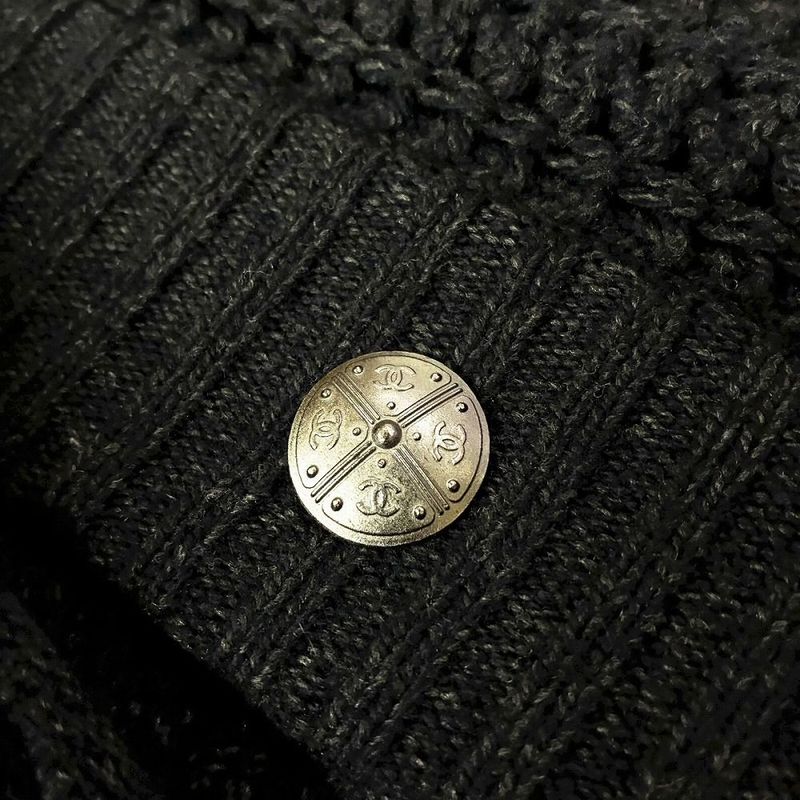 Chanel Vintage Sports Line Long Knit Cardigan Cashmere Blend Openwork