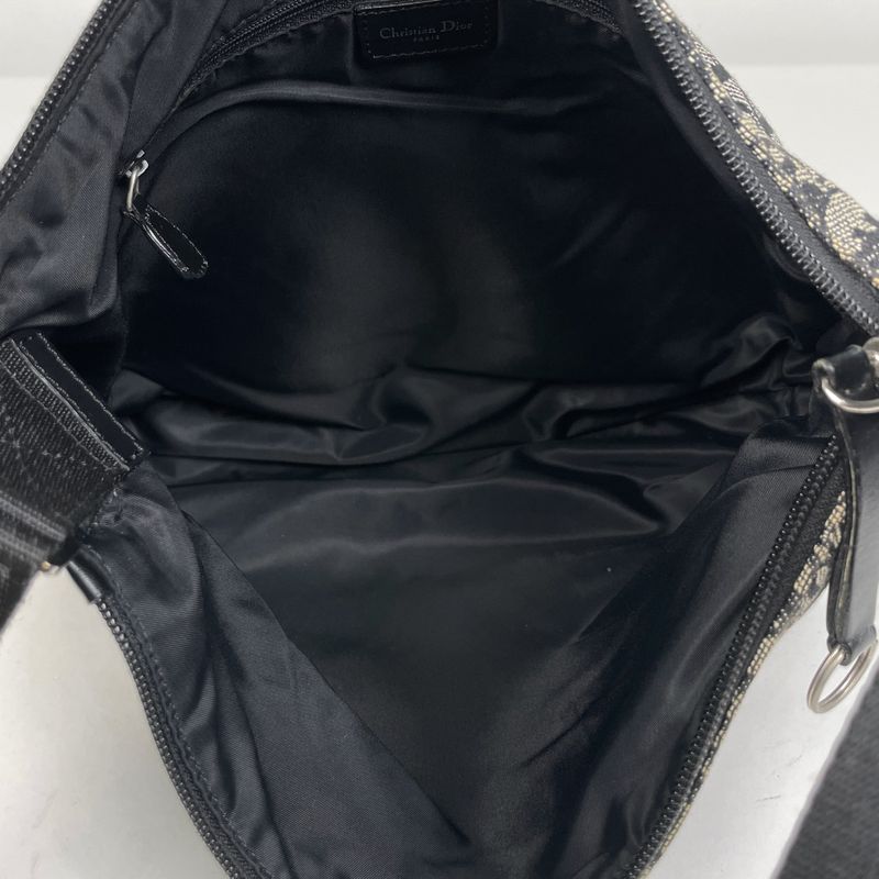 Dior Trotter Pattern Shoulder Bag Crossbody Canvas Black