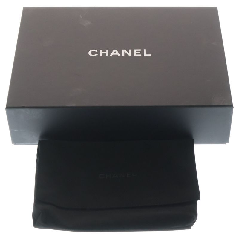 Chanel Quilted Chain Wallet Black Lambskin Gold