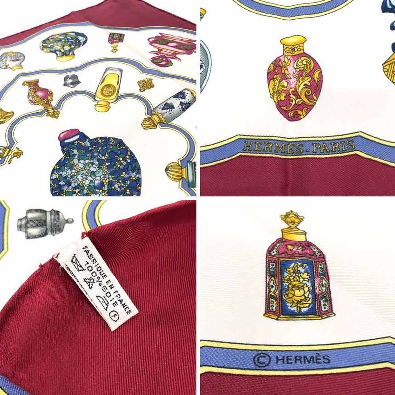 Hermes Carre 45 Scarf Pourvu Qu'on Ait L'ivresse Perfume Pattern Silk Gold