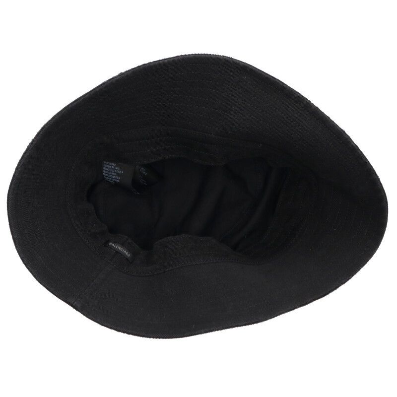 Balenciaga Logo Embroidered Distressed Bucket Hat L