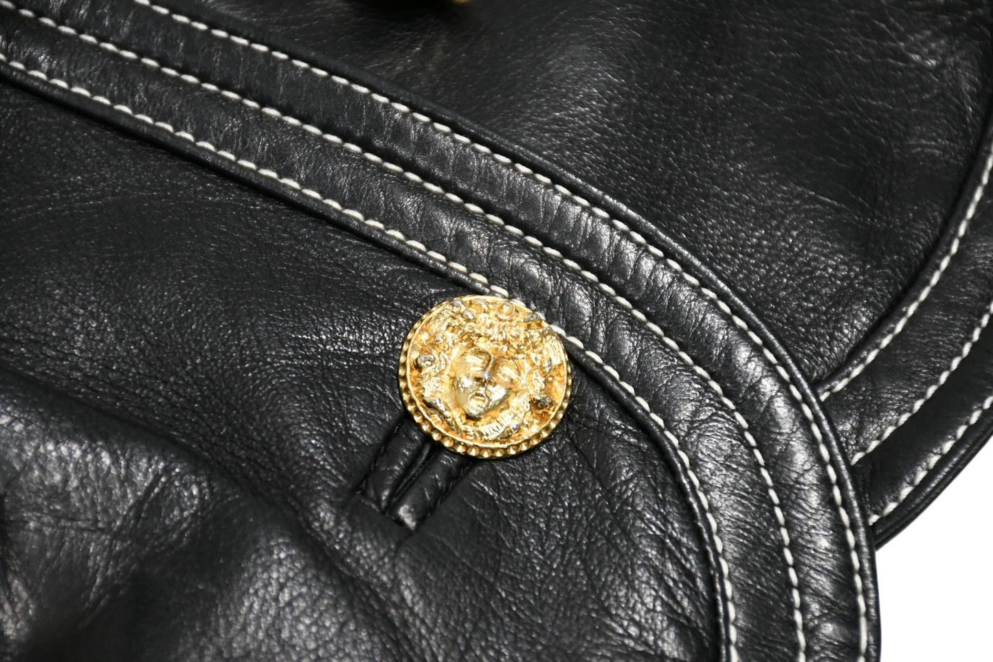 Versace Vintage Shearling Leather Vest Black — view 8
