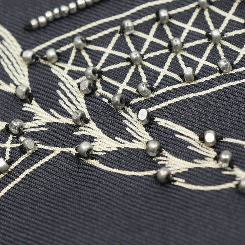 Hermes Carre 90 Grand Apparat Embroidered Pearl Beads Scarf Silk