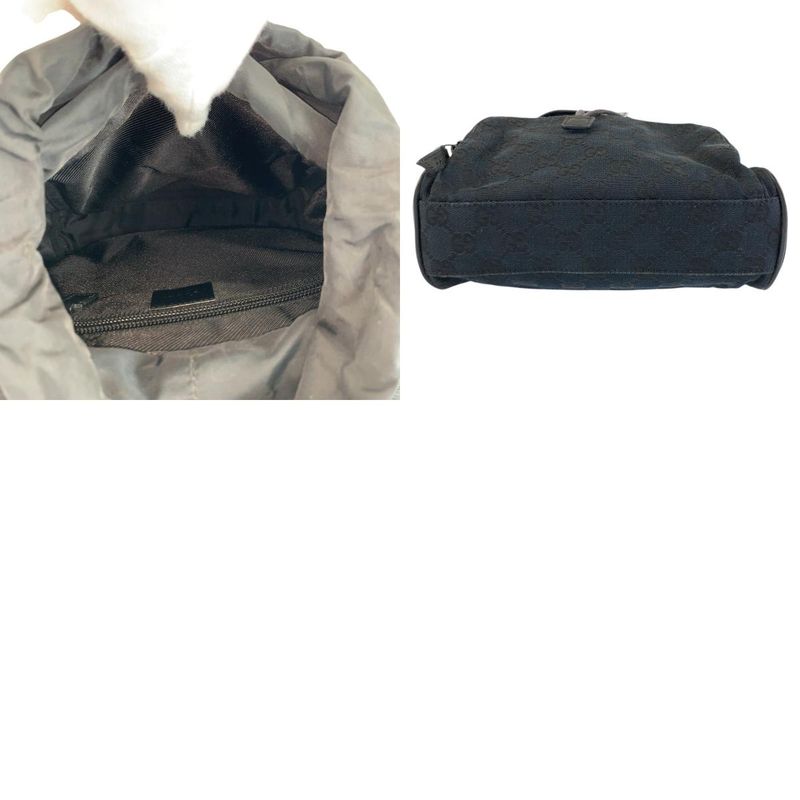 Gucci Black Silver GG Canvas Leather 019 Backpack