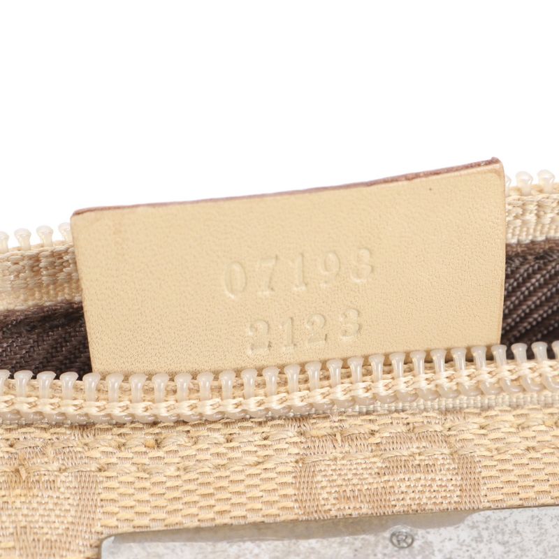 Gucci GG Canvas Beige Leather Shoulder Bag Hand Pouch