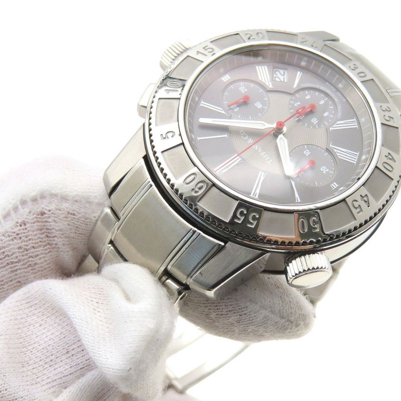 Tiffany & Co. Mark Chronograph Back Slot Automatic Winding Watch Stainless