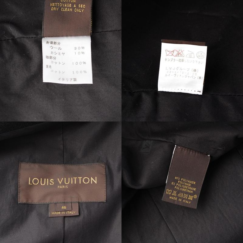 Louis Vuitton Nylon Wool Liner Double Zip Jacket Black 46