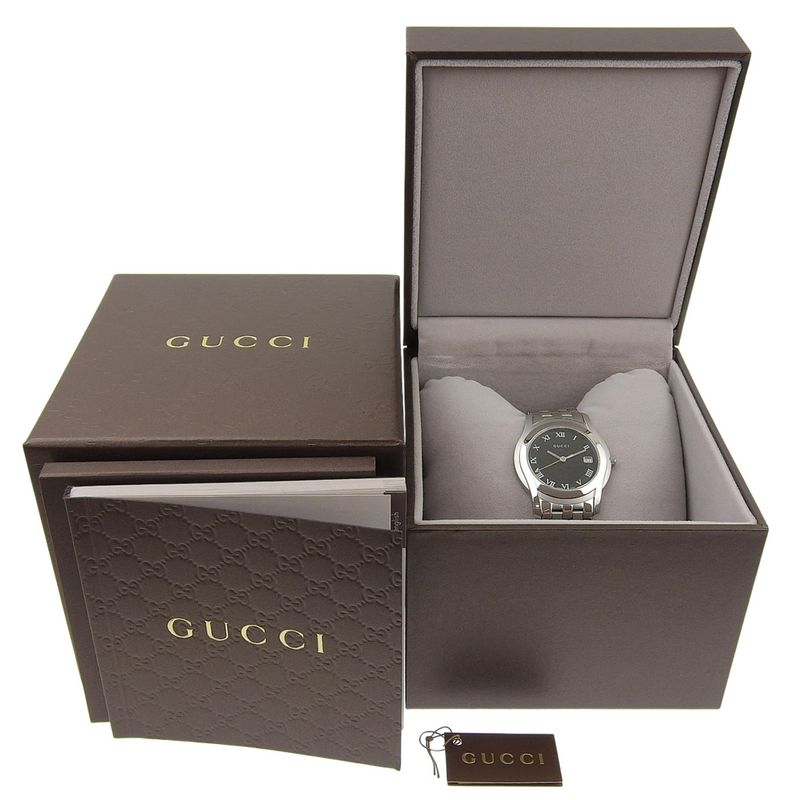 Gucci Class Stainless Steel Quartz Analog Display Black Dial Watch