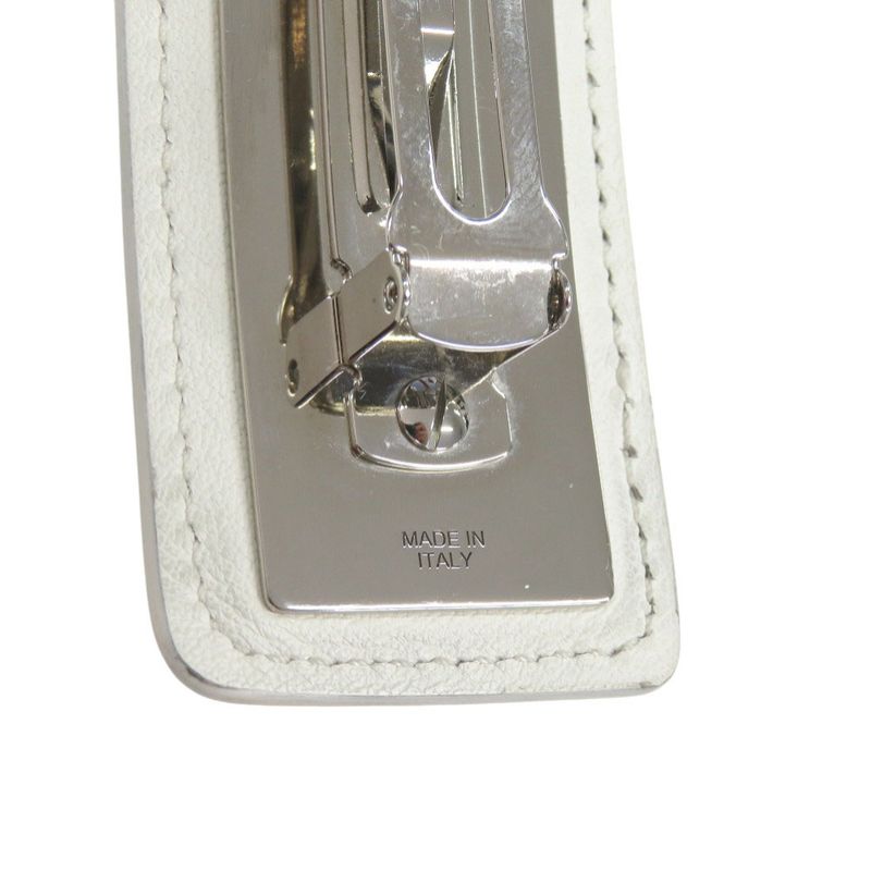 Hermes Manufacture de Boucleries Silver Leather Rouge Red Hair Clip