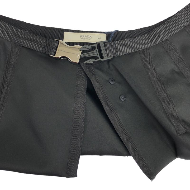 Prada Re-Nylon Waist Belt Skirt Black 40