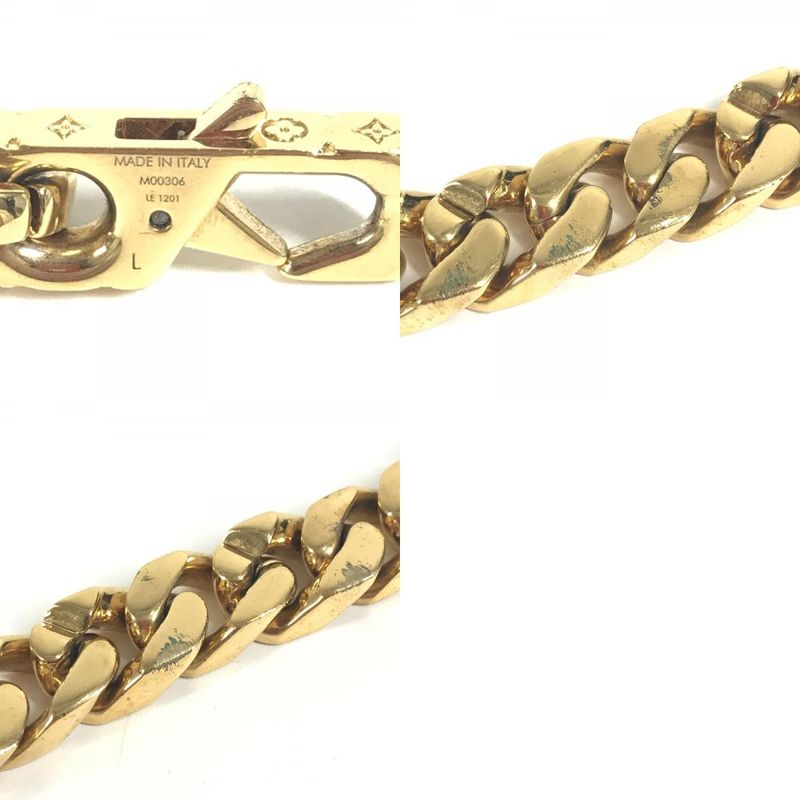 Louis Vuitton Bracelet Chain Links Monogram Metal Gold