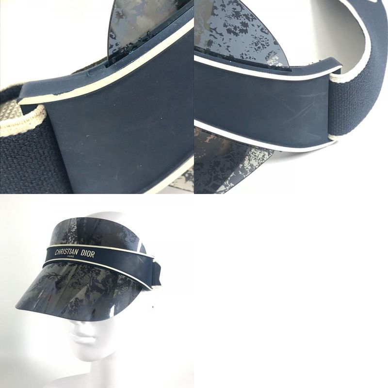 Dior Sun Visor Logo Toile de Jouy Plastic Navy