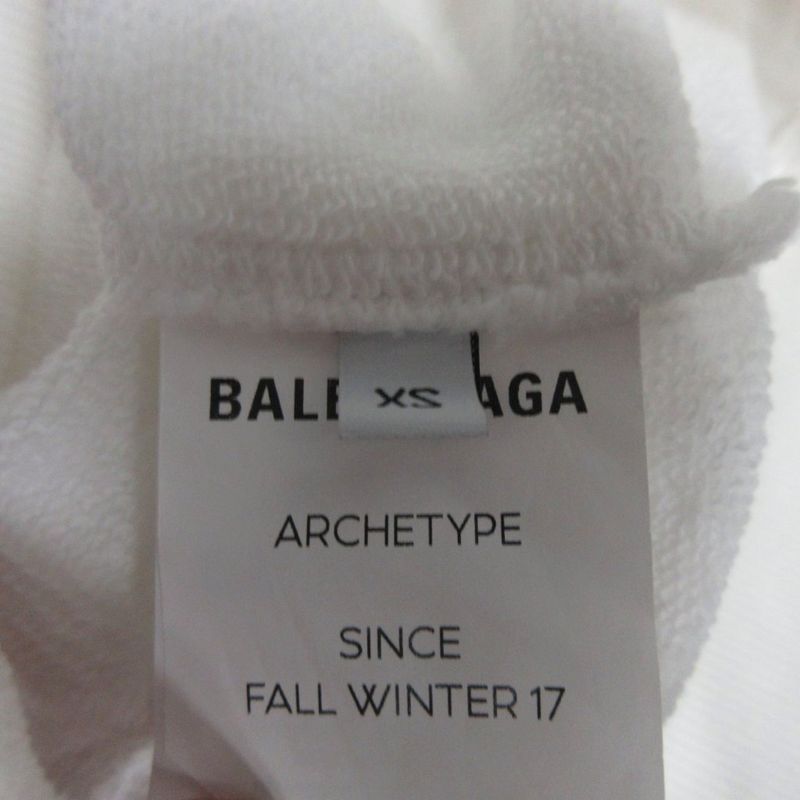 Balenciaga Back Logo Hoodie Oversize XS White