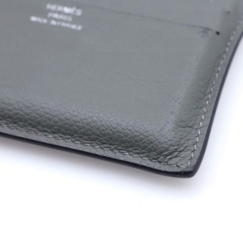 Hermes Citizen Twill Lining Design Leather Card Case Business Holder Set