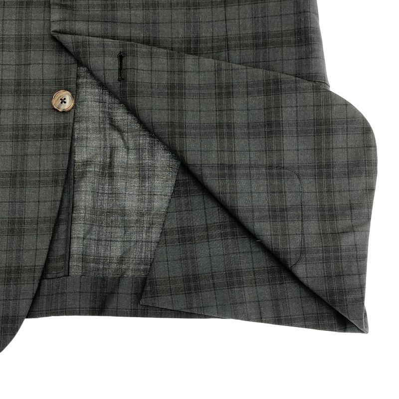 Hermes Multifabric Checked Tailored Jacket Khaki 52