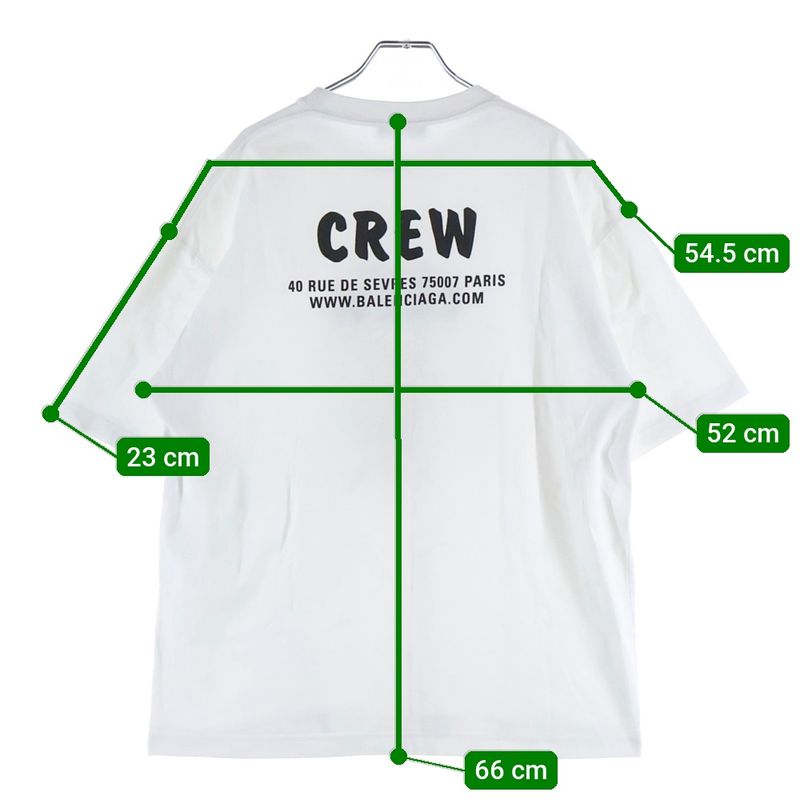 Balenciaga Crew Print Neck Short Sleeve T-Shirt White