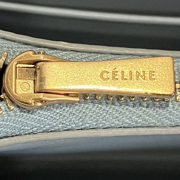 Celine Large Flap Multifunction Gray Leather Wallet