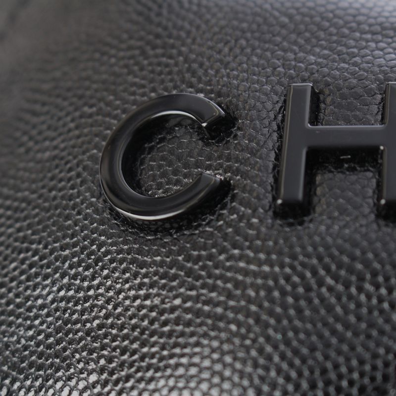 Chanel Caviar Leather 22 Mini Chain Shoulder Bag So Black