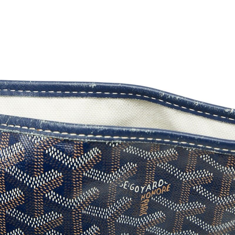 Goyard Saint Louis PM Tote Shoulder Bag Navy Leather