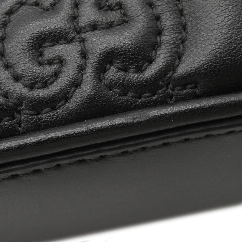 Gucci Shoulder Bag GG Matelasse Small Leather Black