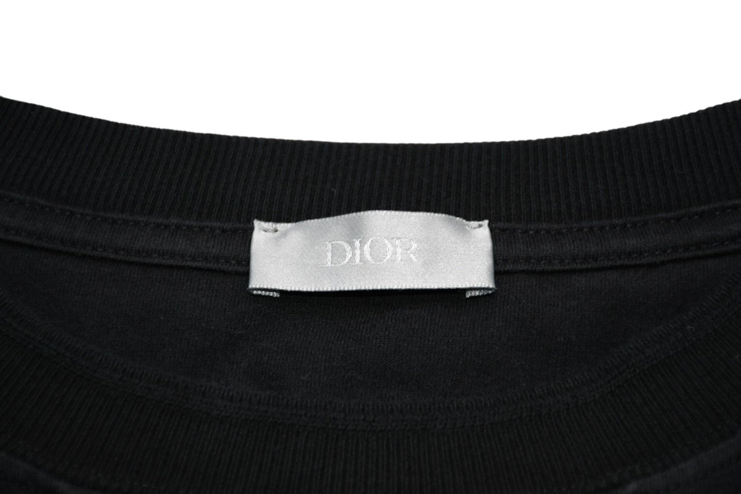 Dior Jardin Short Sleeve T-Shirt Logo Embroidery Cotton Black Turquoise Blue XXL — view 8