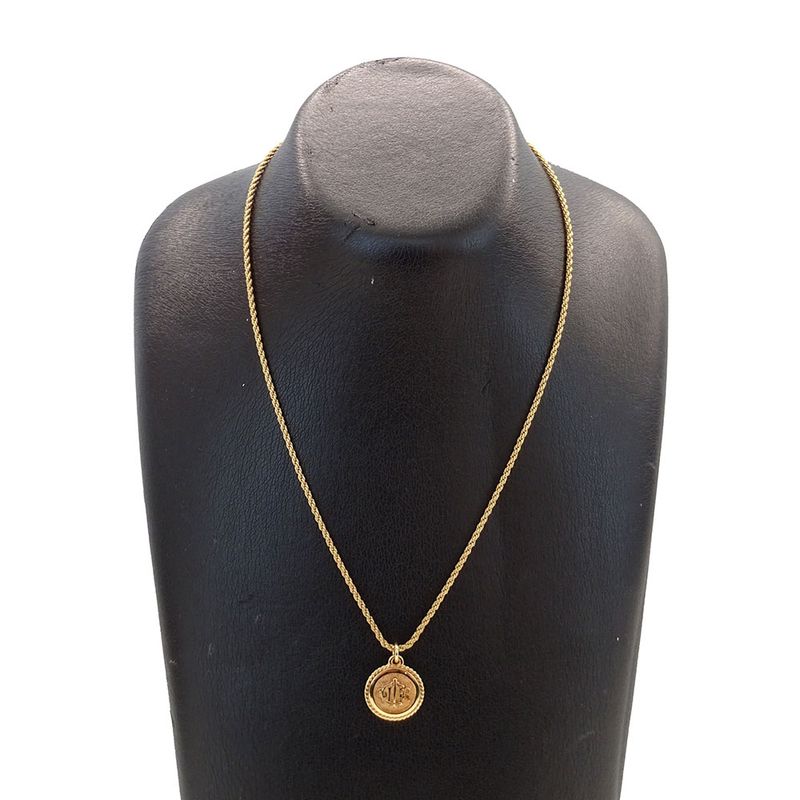 Dior Necklace Logo Plate Gold