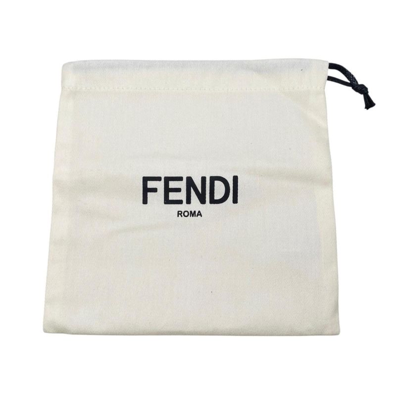 Fendi Passport Case Calf Leather Logo Red