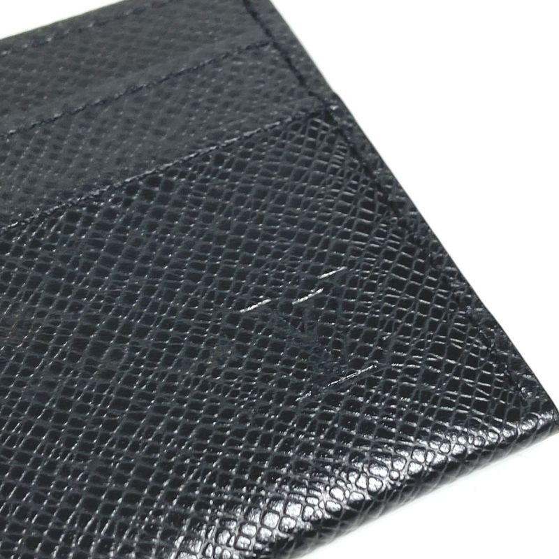 Louis Vuitton Card Case Holder Double Taiga Leather Black