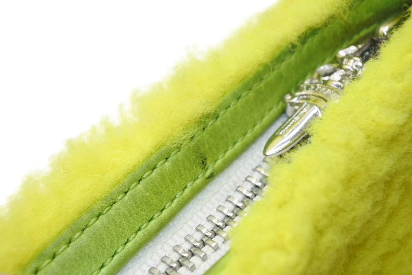 Chrome Hearts Fur Pouch Dagger Zip Scroll Label Logo Yellow 925 Sterling Silver — view 8