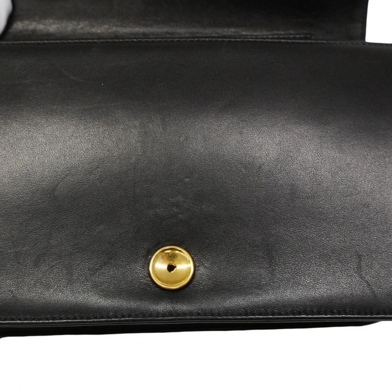 Chanel Shoulder Bag Quilted Lambskin Black Gold