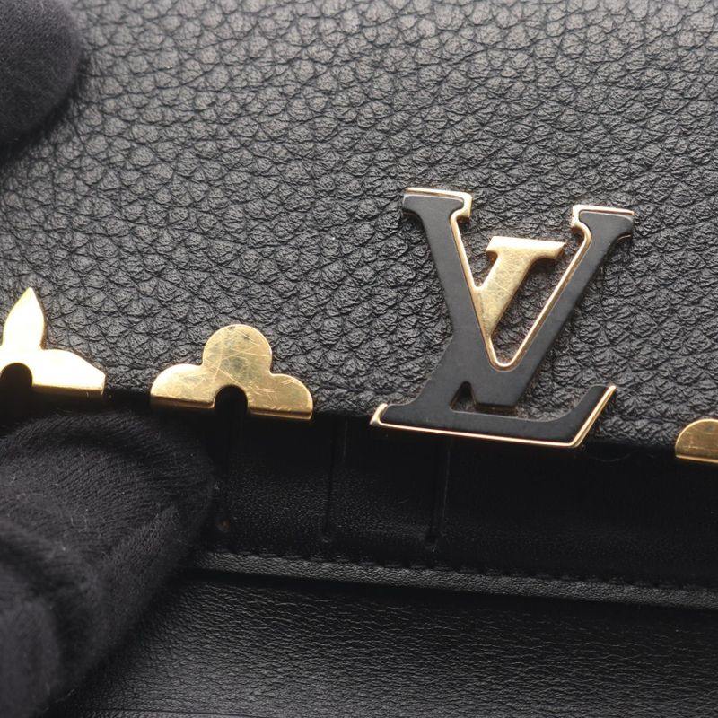 Louis Vuitton Trifold Wallet Portefeuille Capucines Compact Noir Black