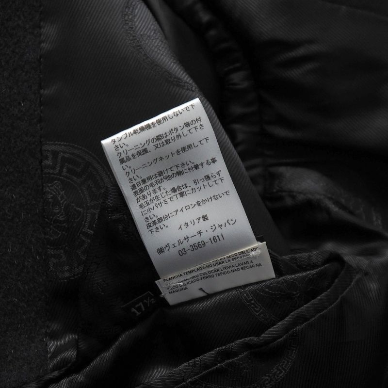 Versace Coat 44 Medusa Button Shawl Collar Black