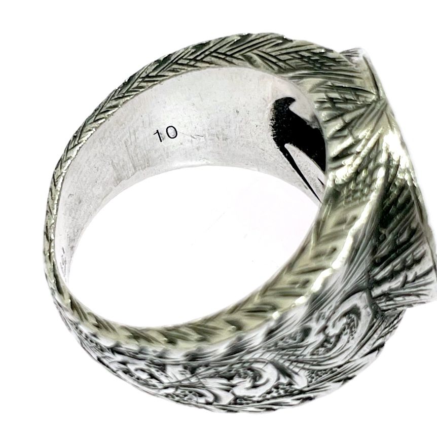 Gucci Silver Interlocking Arabesque Ring 925 Engraved