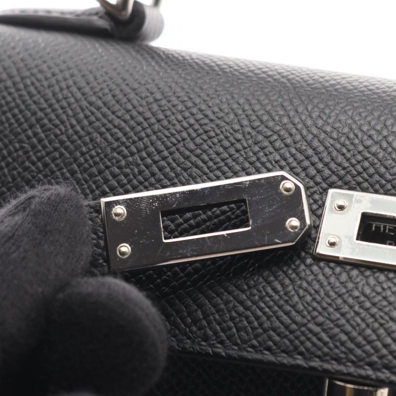 Hermes Handbag Kelly 25 Black Leather