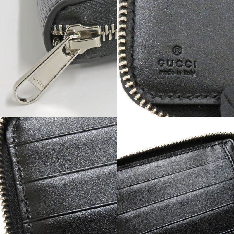Gucci Zip Around Organizer Wallet GG Embossed Black