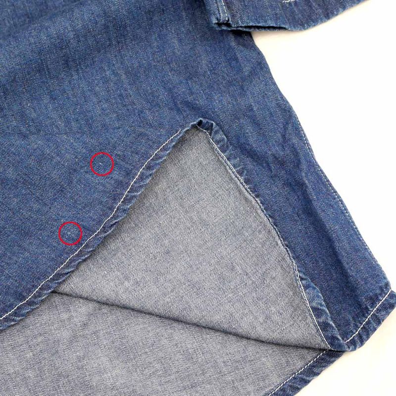 Hermes Denim Short Sleeve Shirt with Buttons 38 Blue