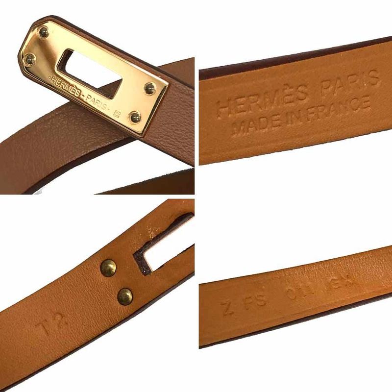 Hermes Leather Bracelet Mini Kelly Double Tour T2 Brown