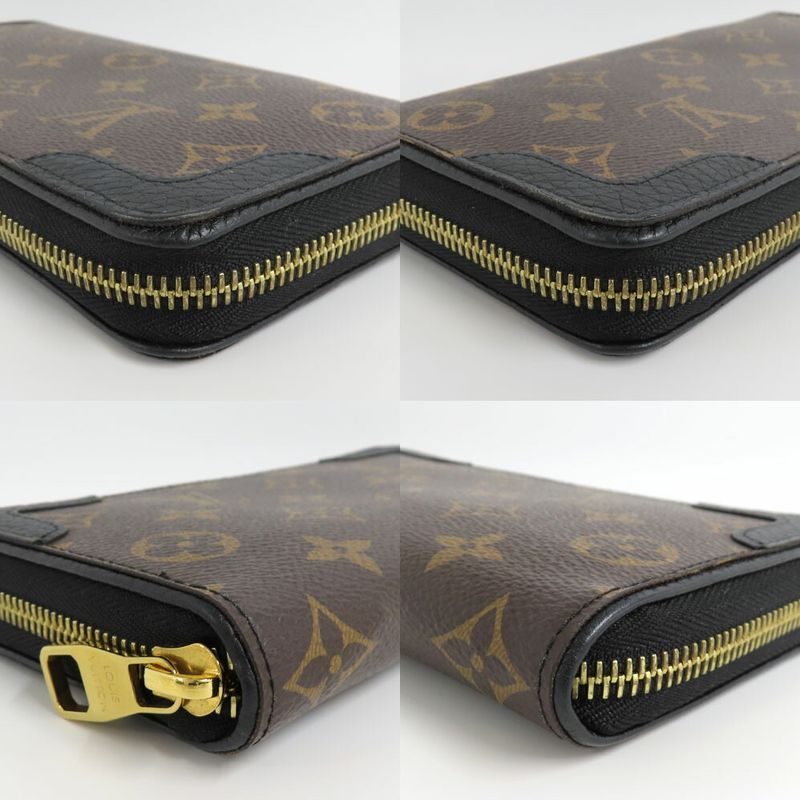 Louis Vuitton Zippy Wallet Monogram Retiro Noir Black Round