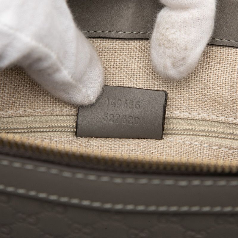 Gucci Micro Guccissima 2-Way Shoulder Bag Gray Leather