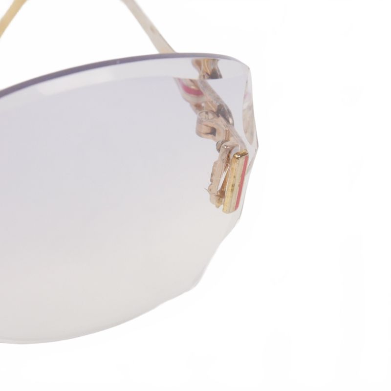 Saint Laurent Yves Rimless Vintage Sunglasses Gold