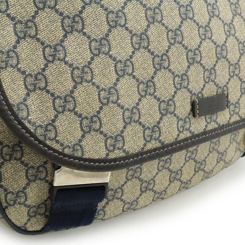 Gucci GG Supreme Plus Shoulder Bag Crossbody Leather Beige