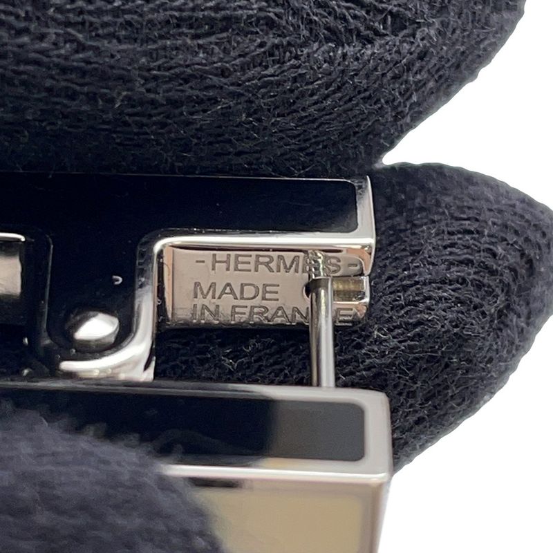 Hermes Earrings Single Black Silver Ear
