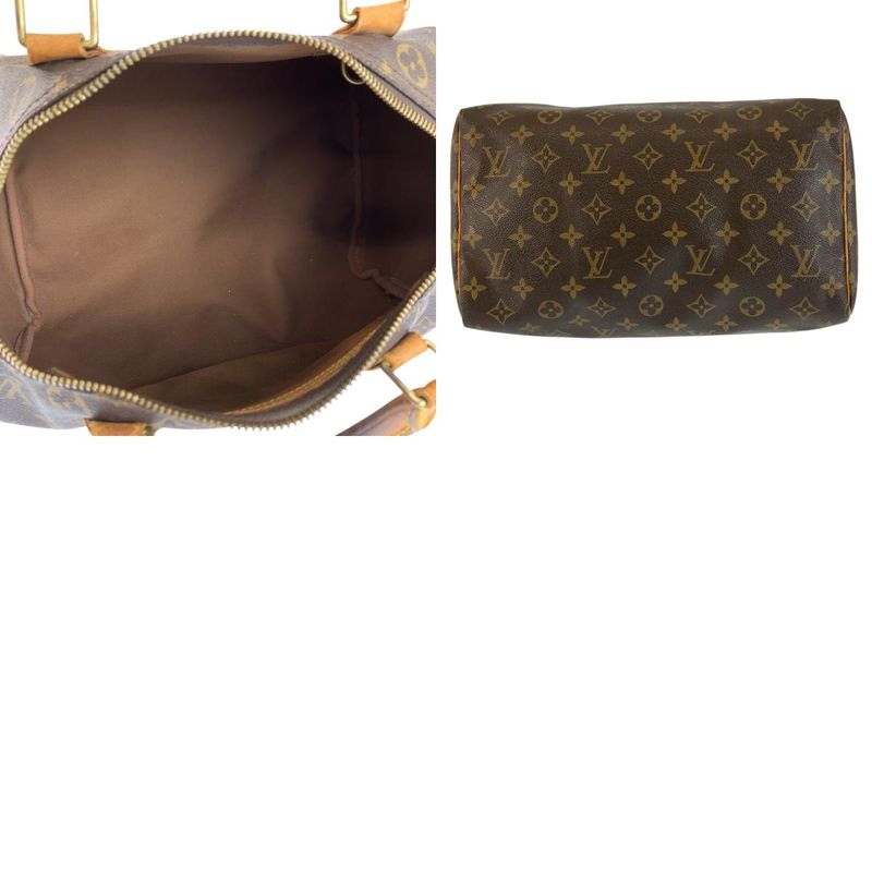 Louis Vuitton Monogram Speedy 30 Brown Gold Handbag Mini