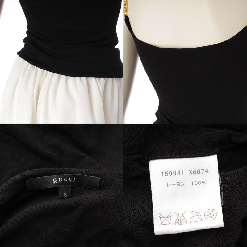 Gucci S Rayon Era Marina Chain Top Camisole Black