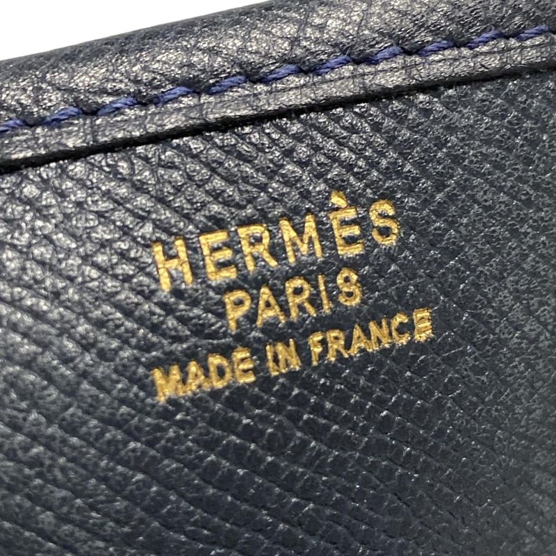 Hermes Shoulder Bag Evelyne GM Navy Gold